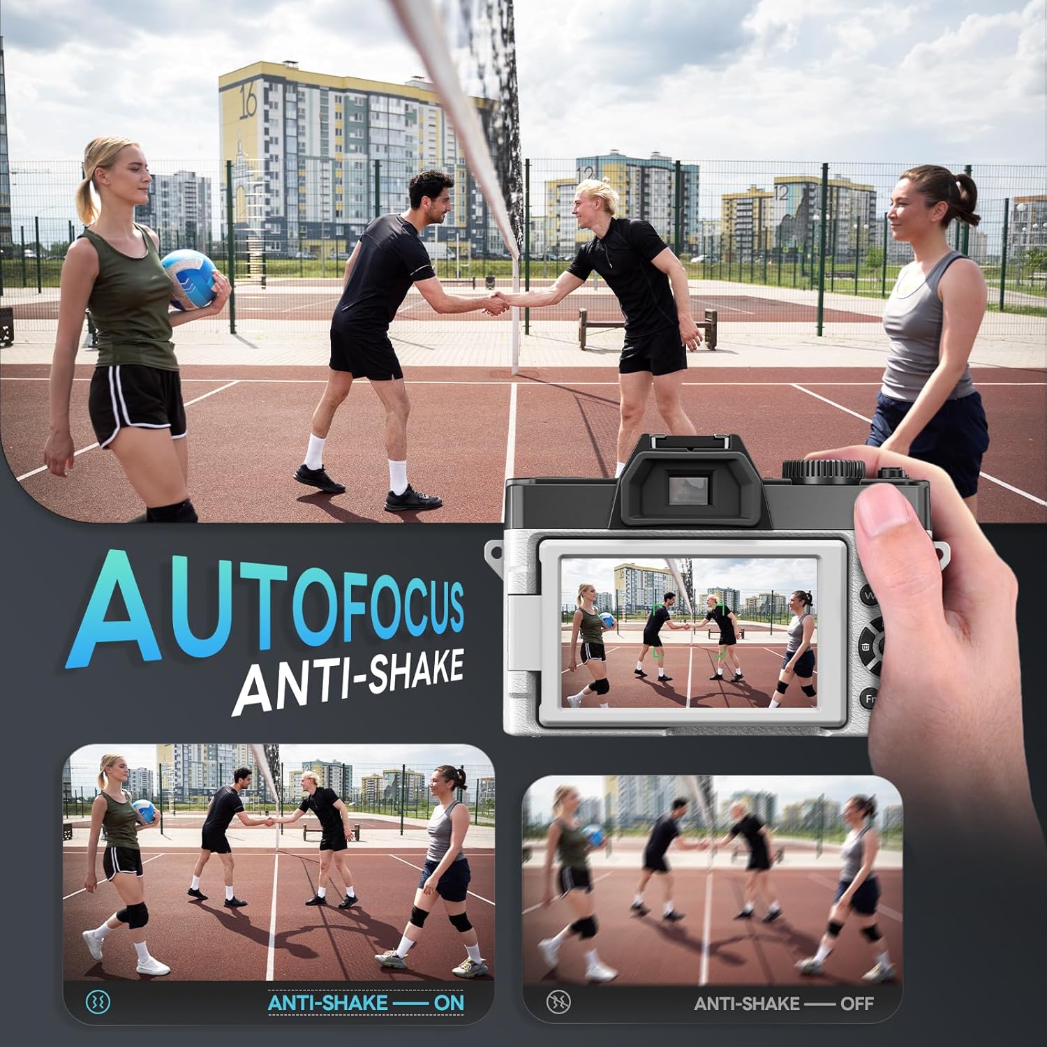 Detalle de NBD 5K 64MP Digital Camera with Wi‑Fi & App Control, 16X Zoom, 180° Flip Screen