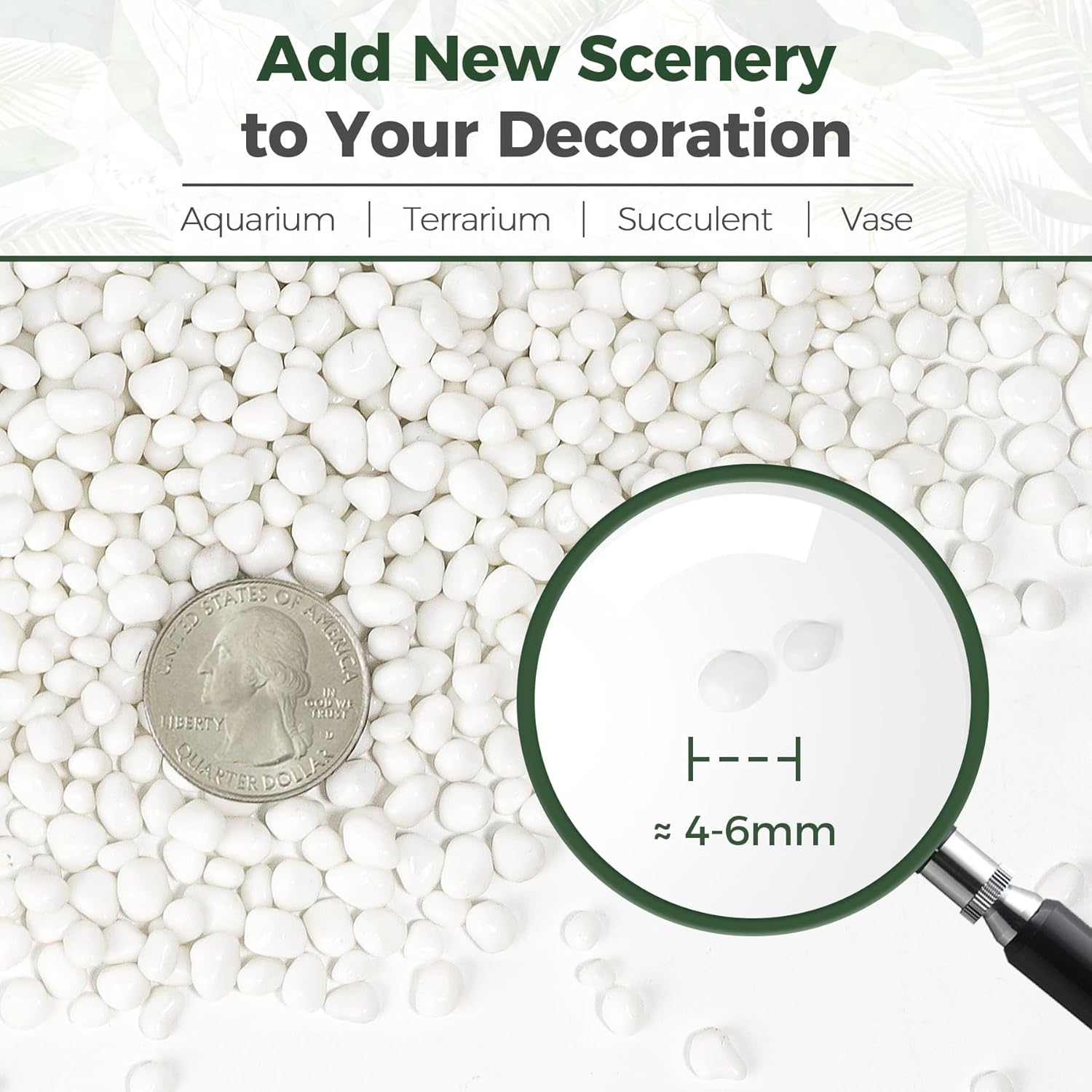 Thumbnail 1 de T4U Tumbled Crystal Chips & Crushed Quartz Gravel (1 lb/450g) – White for succulents, terrariums and aquariums