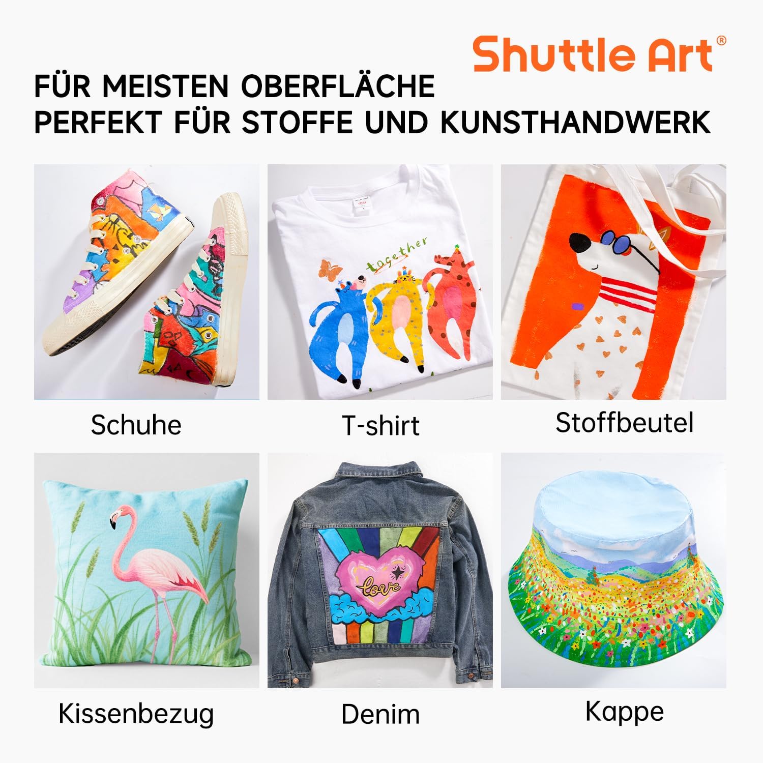 Thumbnail 6 de Shuttle Art Textilfarben 18 Farben Set 🎨