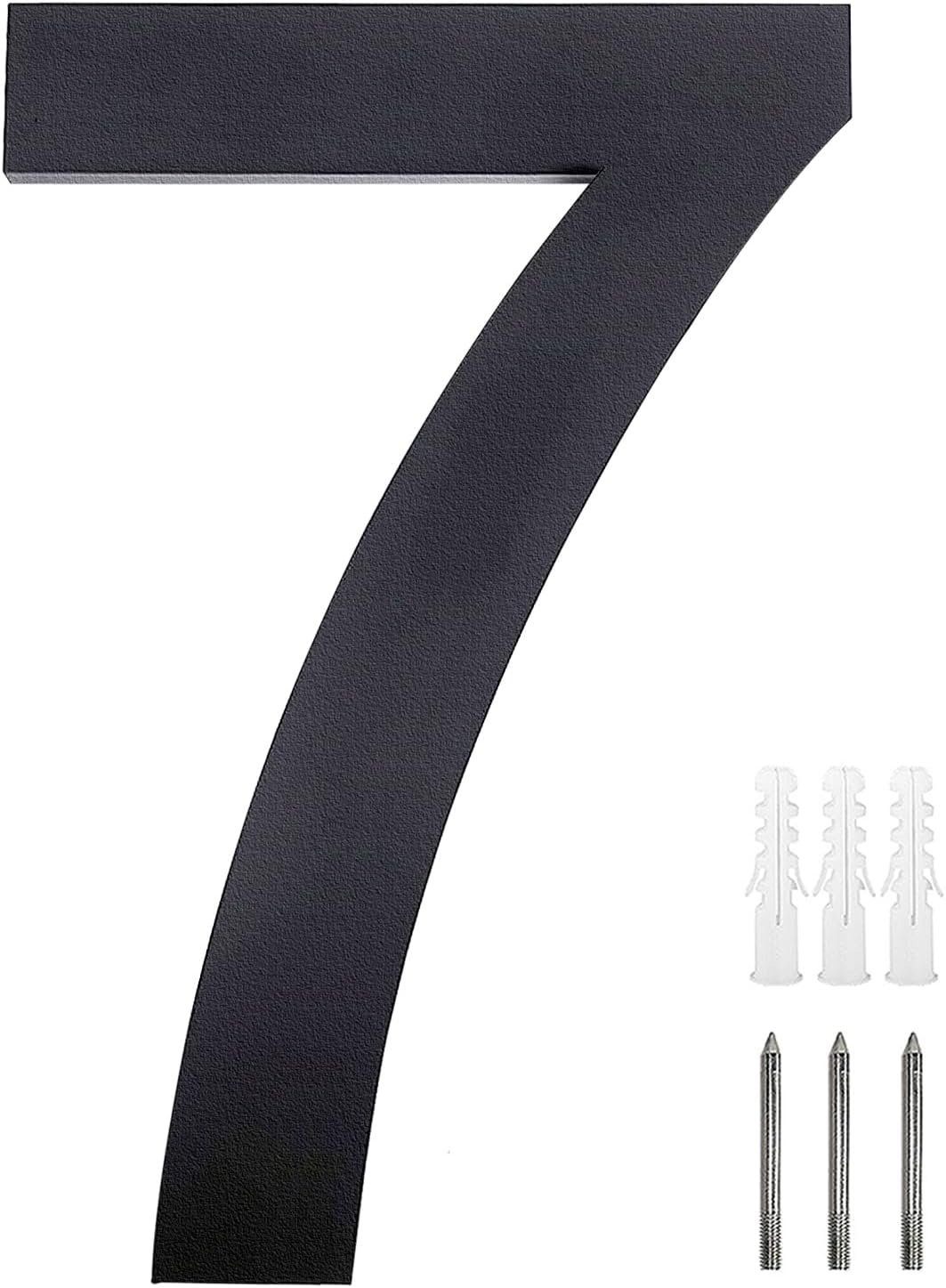 Detalle de Meision Hausnummer 7 – Anthrazit Edelstahl, Pulverbeschichtet, 20 cm Höhe