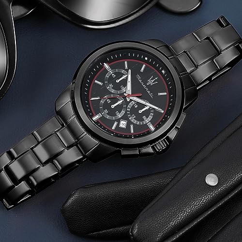 Detalle de Maserati Orologio Uomo Successo Limited Edition, Cronografo in acciaio con cinturino integrato