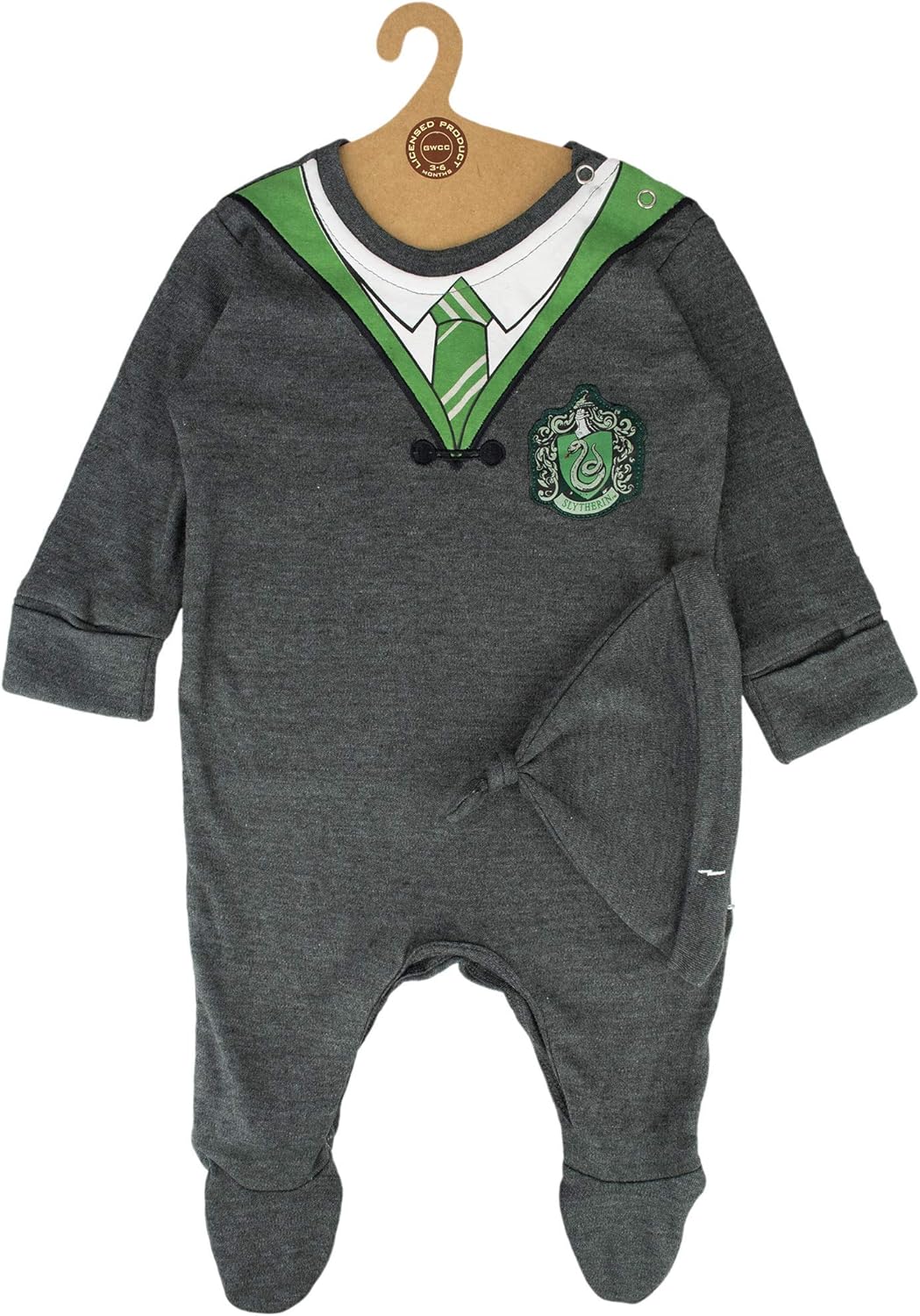 Thumbnail 2 de GWCC Licensed Harry Potter Slytherin Baby Romper & Hat — 0–18 Months