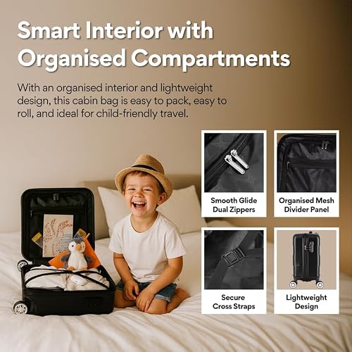 Detalle 2 de WORLD EXPLORER Cabin Suitcase ABS Hard Shell – 30L Underseat, 360° Spinner Wheels, 3‑digit Lock, 45x35x20 CM
