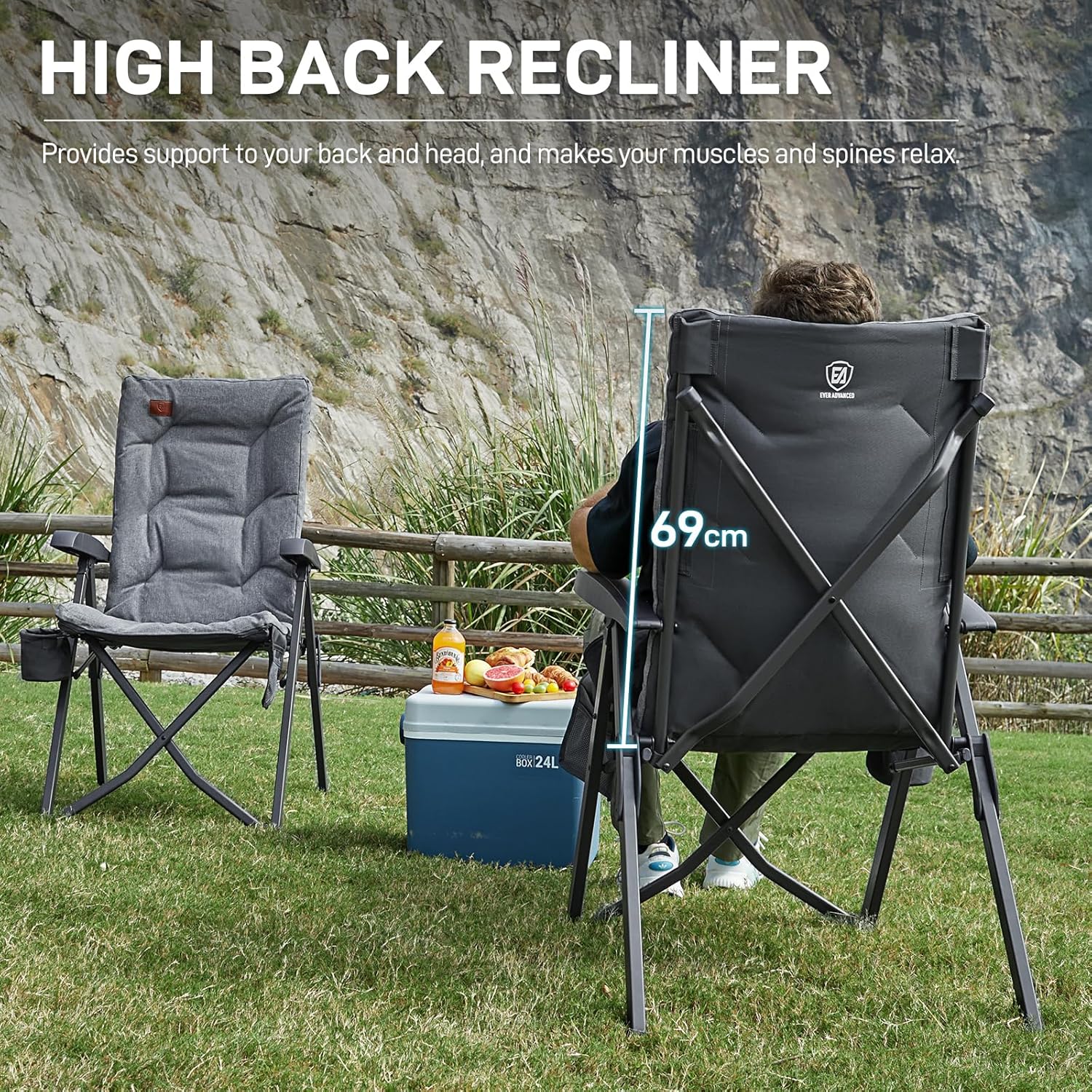 Thumbnail 6 de EVER ADVANCED luxury camping chair 150kg