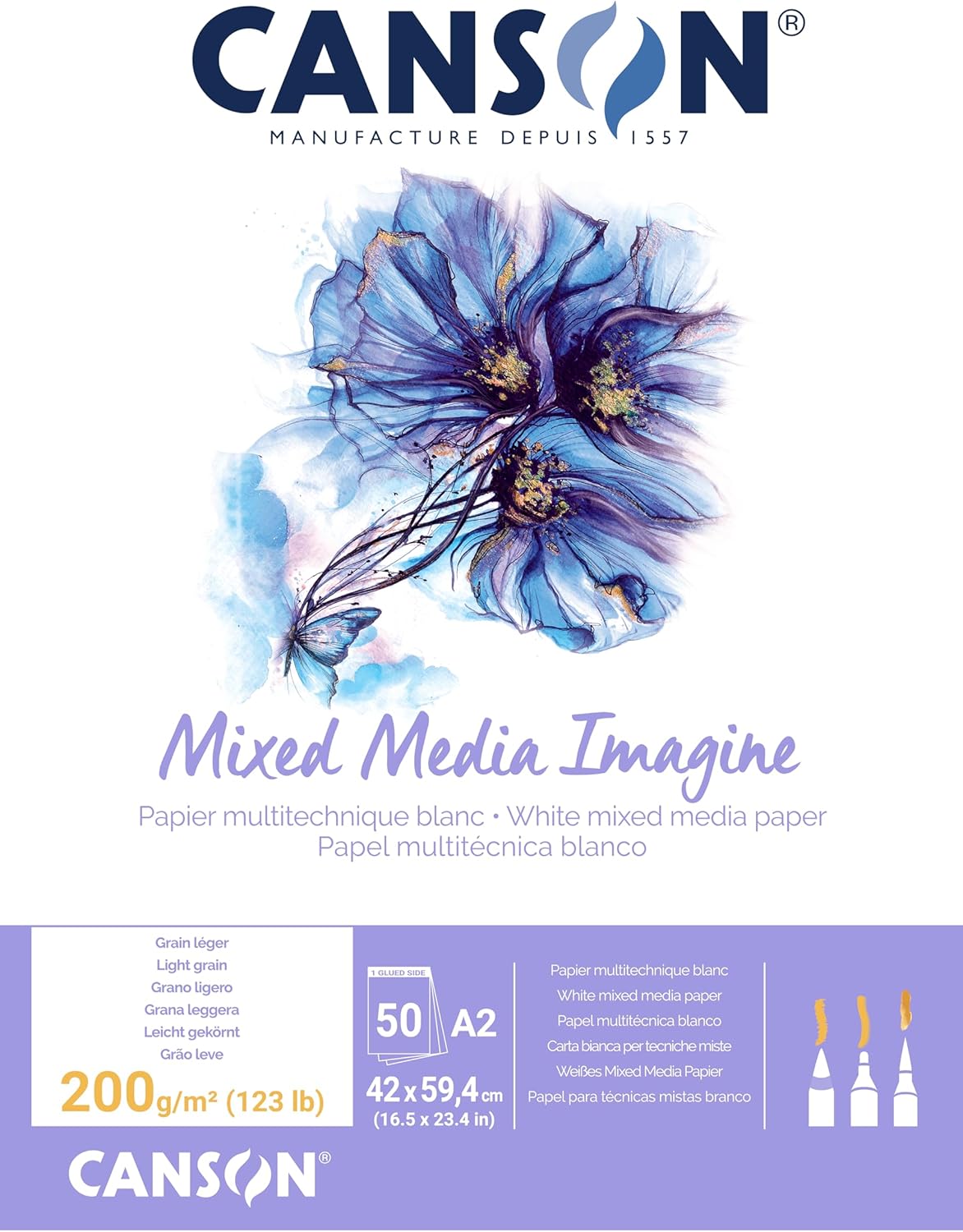 Thumbnail 6 de Bloc à dessin Canson Imagine A3 – 50 feuilles 220 g, blanc naturel