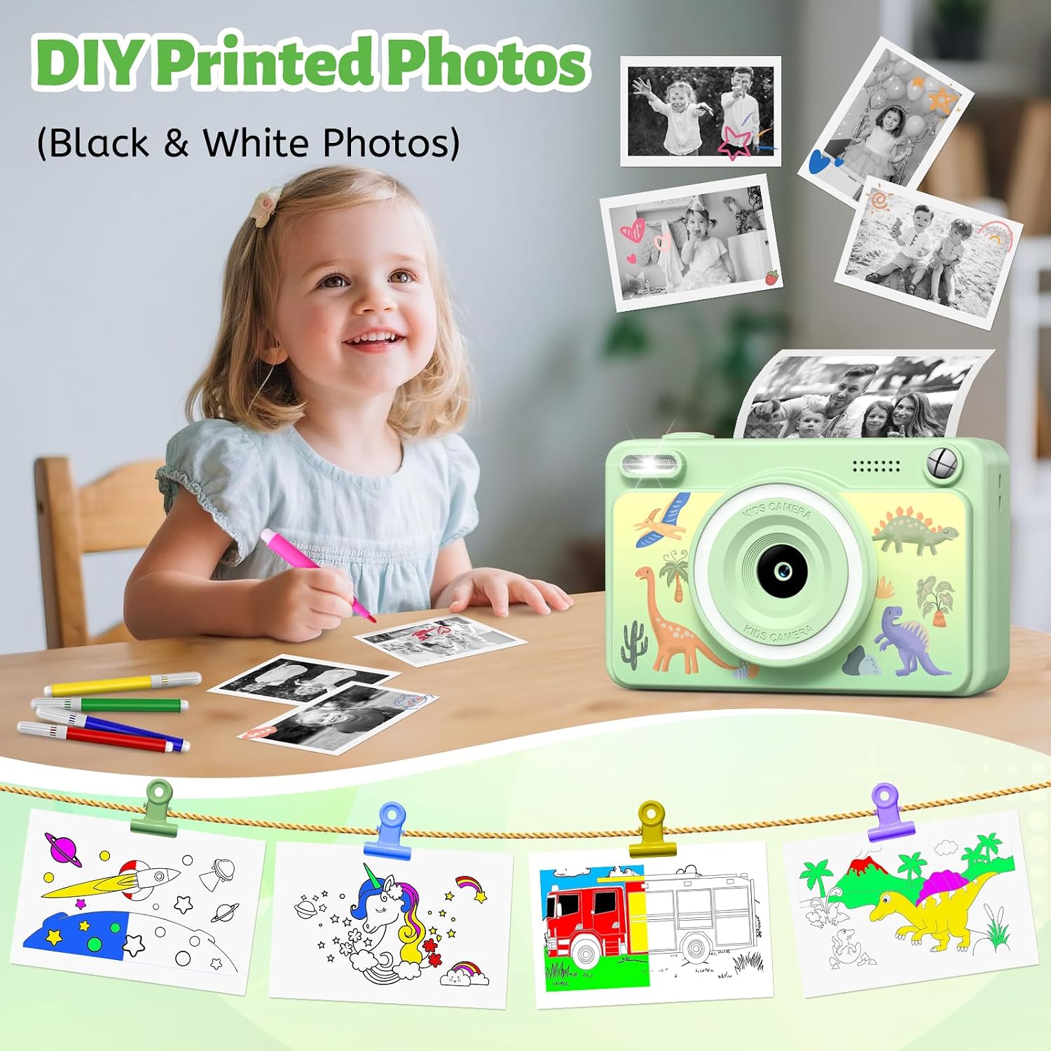 Thumbnail 5 de Kids Camera Instant Print 1080P with 32GB card