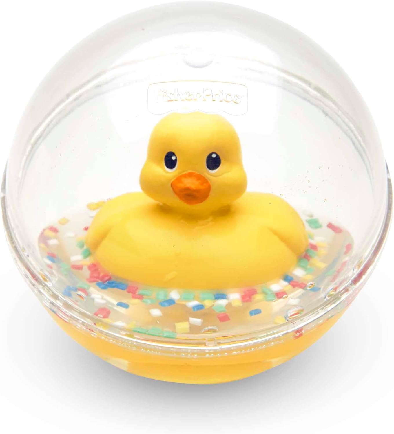 Detalle de Fisher-Price WaterMates Entchenball – Lustige Ente in Kugel mit Konfetti, Baby Spielzeug ab 3 Monaten