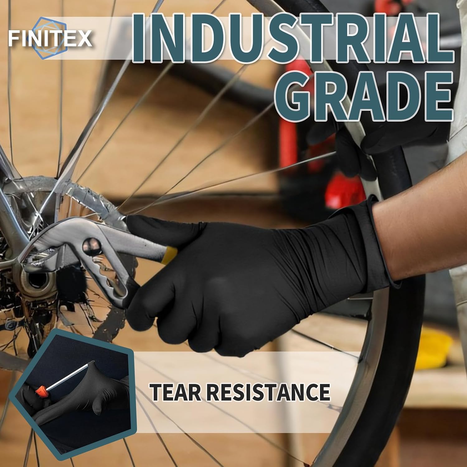 Thumbnail 6 de FINITEX X-Large 5mil Nitrile Disposable Gloves