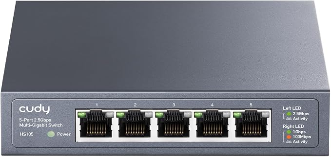Detalle de Cudy HS105 Switch Ethernet MultiGigabit 5 Puertos