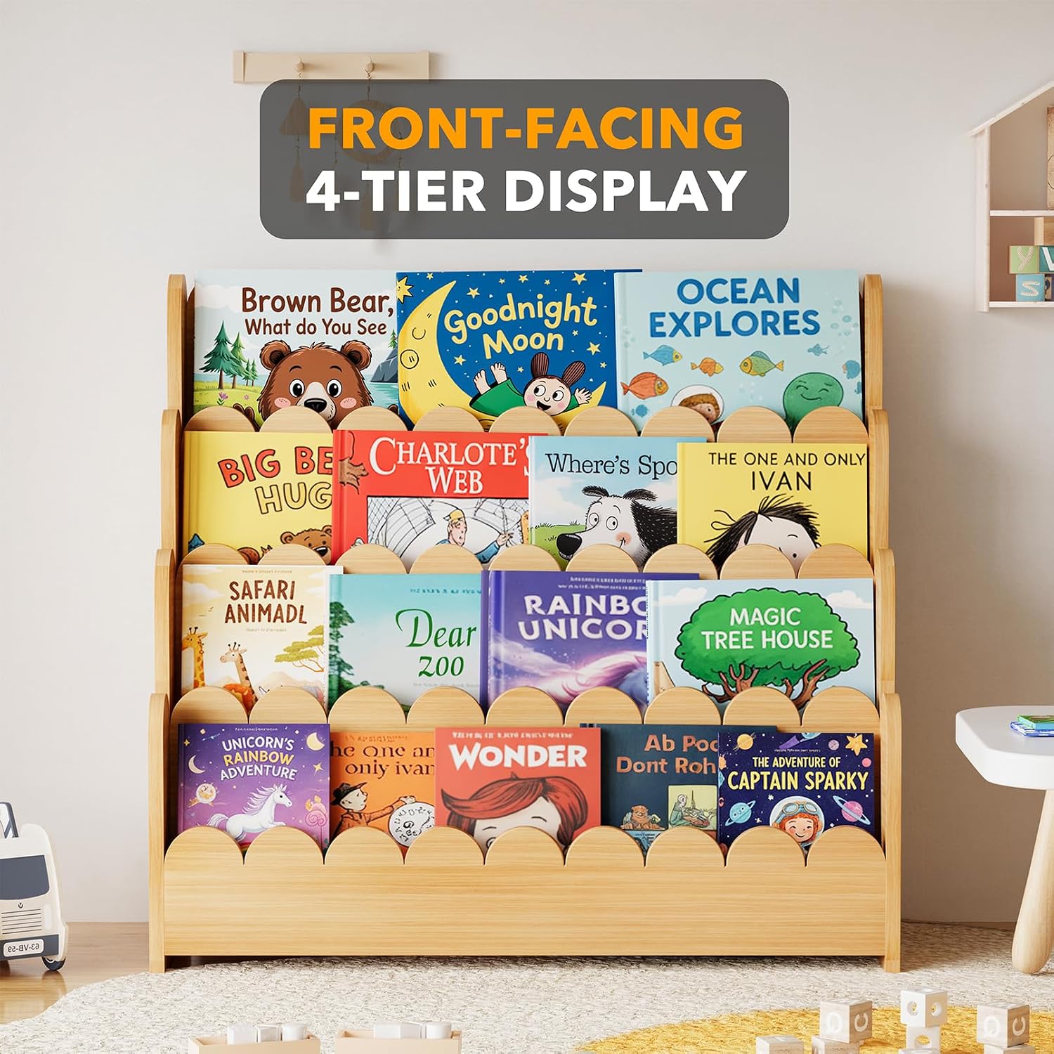 Detalle 1 de SpaceAid 4-Tier Bookshelf, 29.6-Inch Wide