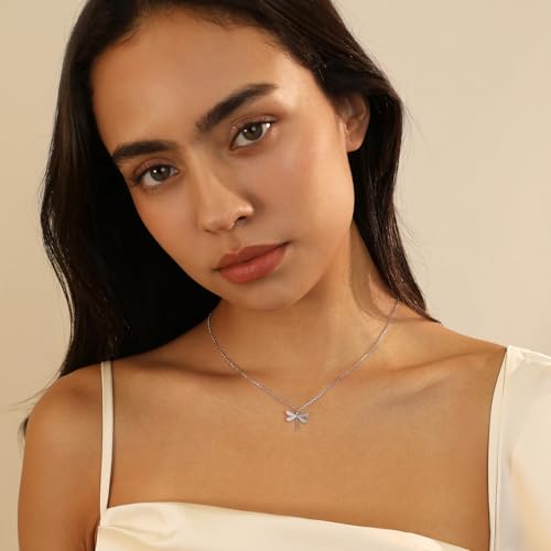 Thumbnail 8 de Collana con ciondolo libellula in argento Sterling 925 – Meissa, plissettata in oro rosa