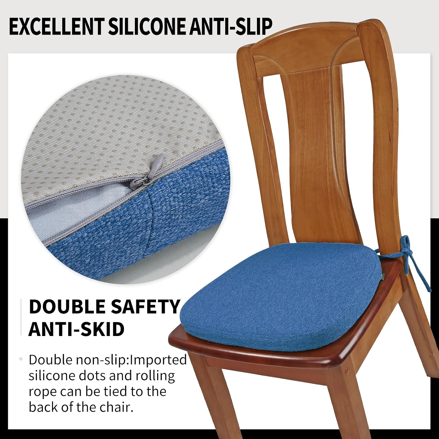 Detalle 2 de SINOSSO Memory Foam Chair Cushions 16-inch