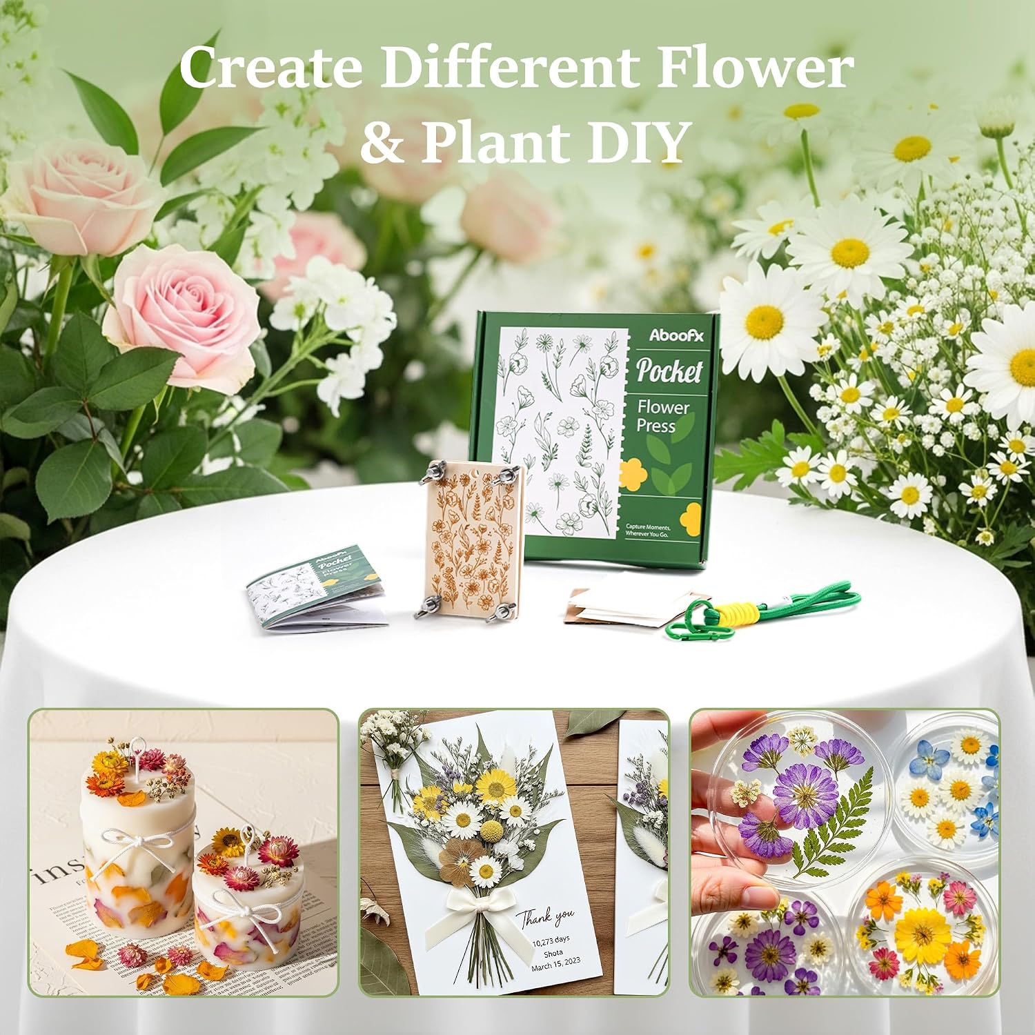 Thumbnail 6 de Aboofx Mini Flower Press Kit for Small Flowers - Portable 2.5 x 4 Inch Press for Travel, Leaves, Herbs & Micro Florals