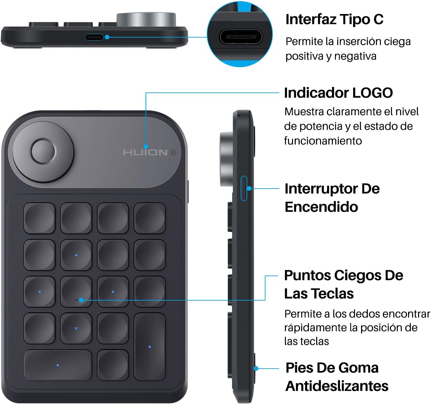 Thumbnail 5 de HUION Mini Keydial K20 Bluetooth ⌨️ Teclado Numérico Portátil