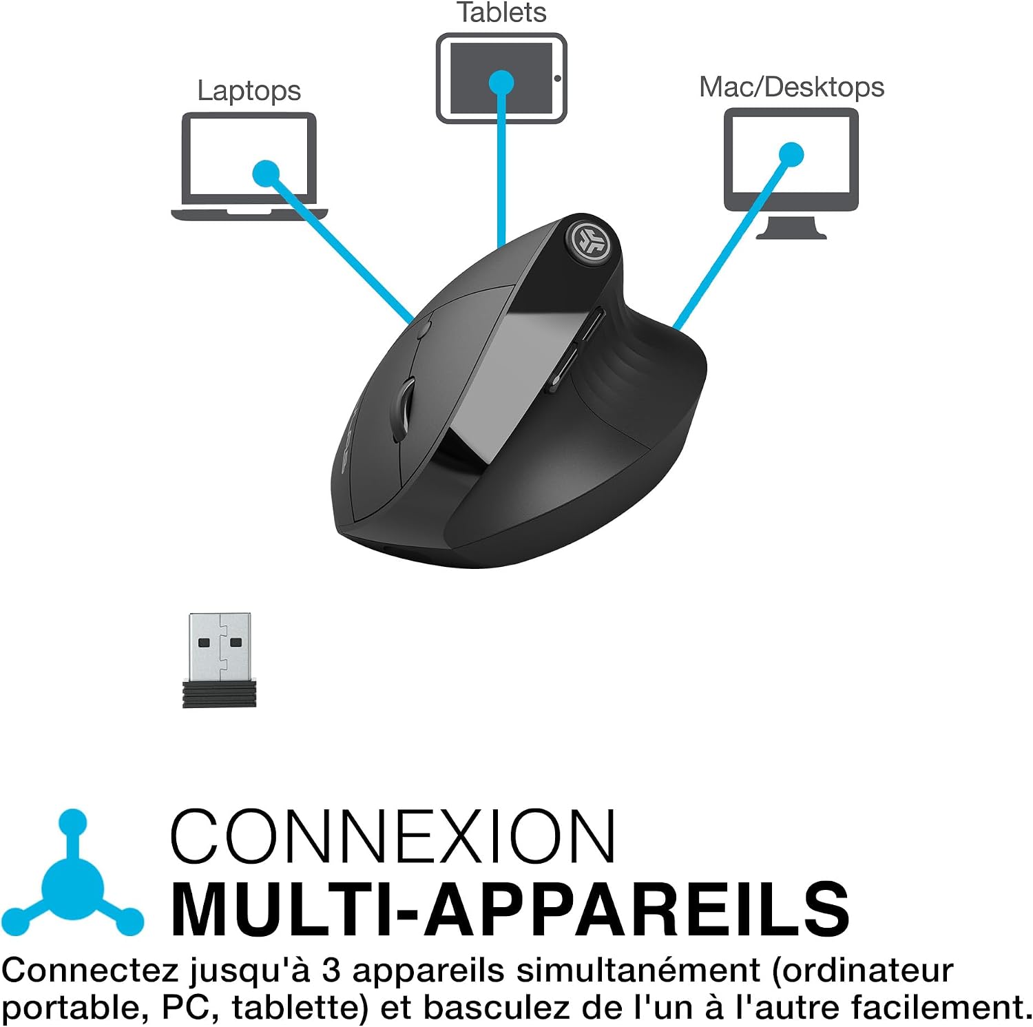 Thumbnail 2 de JLab JBuds Ergonomic Souris Sans Fil