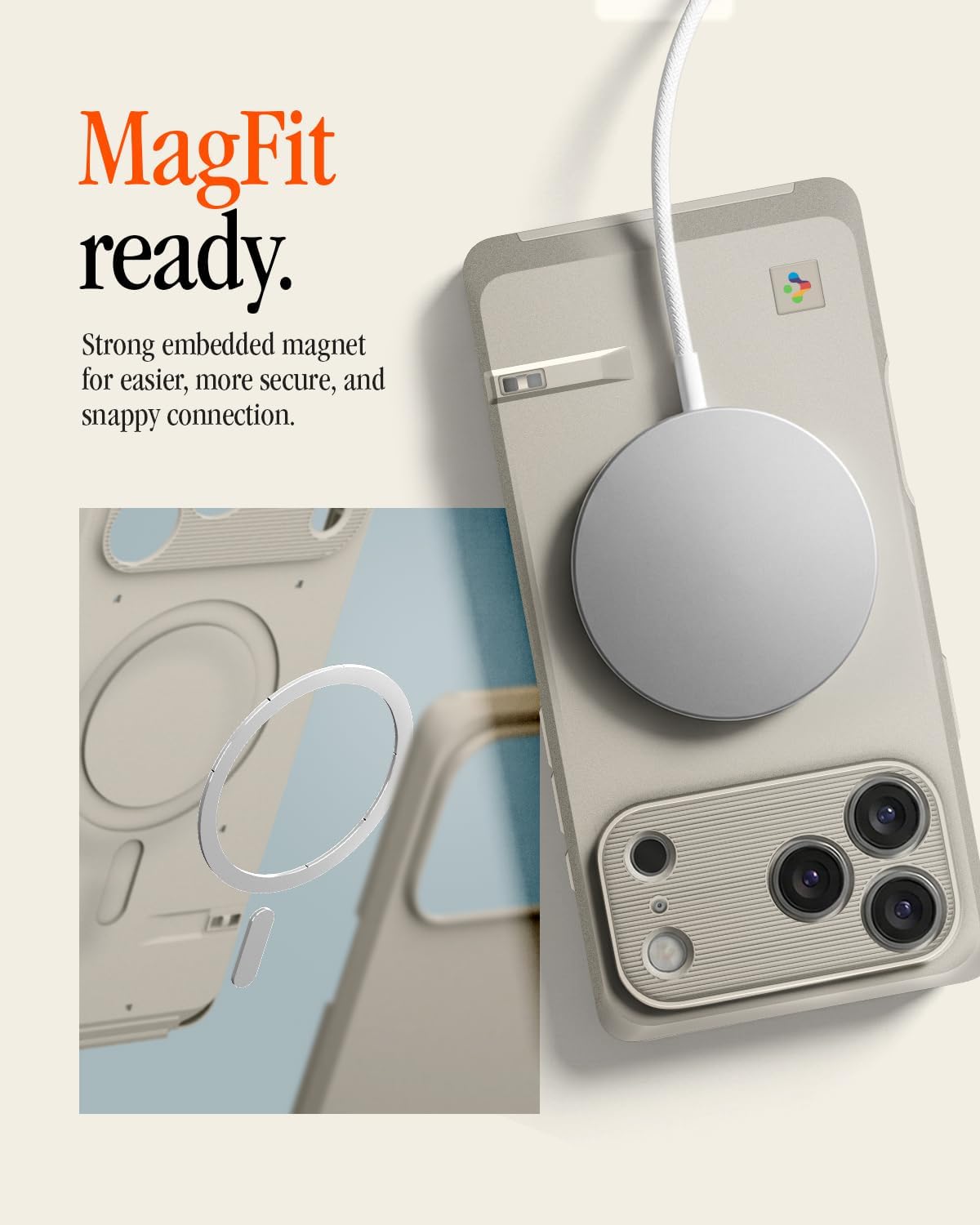 Thumbnail 5 de Spigen Coque Classic LS MagFit pour iPhone 17 Pro Max – finition Gris Pierre