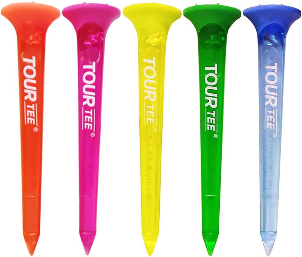 Detalle 2 de TOUR TEE LARGE NEONS ゴルフティー 5本入り カップ上の突起付きネオンカラー