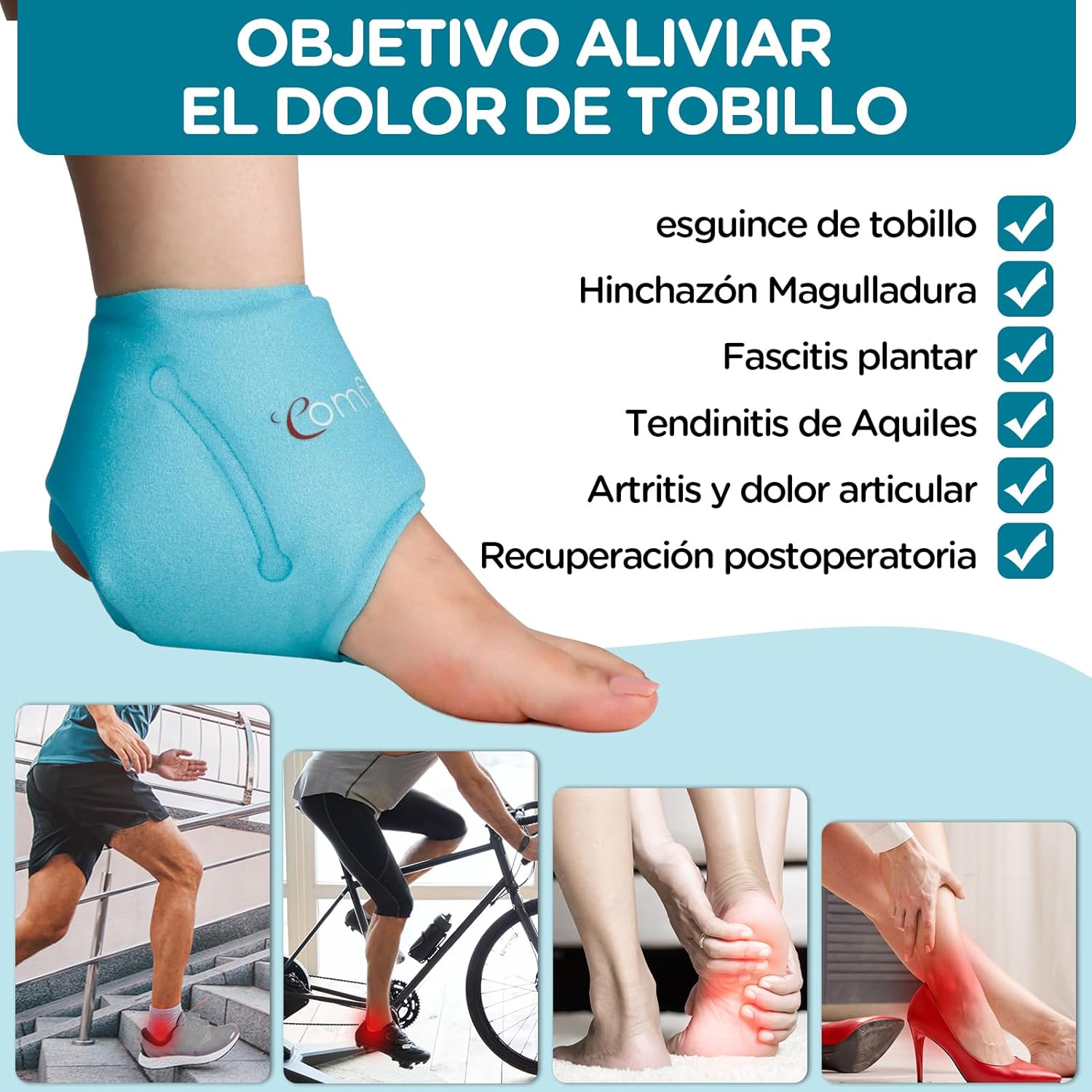 Detalle 2 de Comfytemp 2 Unidades Bolsa de Hielo para Tobillo 2 unidades