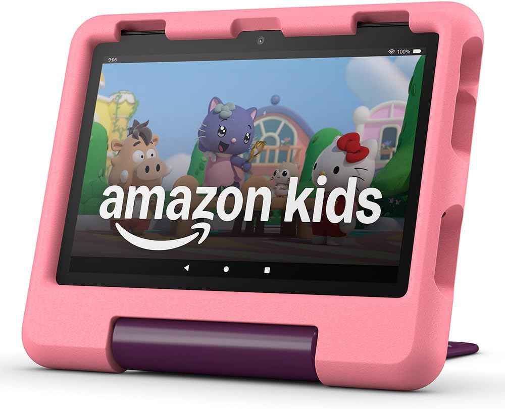 Detalle de Amazon Fire HD 8 Kids-Tablet (2024) für Kinder 3–7 Jahre – 32 GB, 3 GB RAM, werbefreie Inhalte, 13 Std. Akku