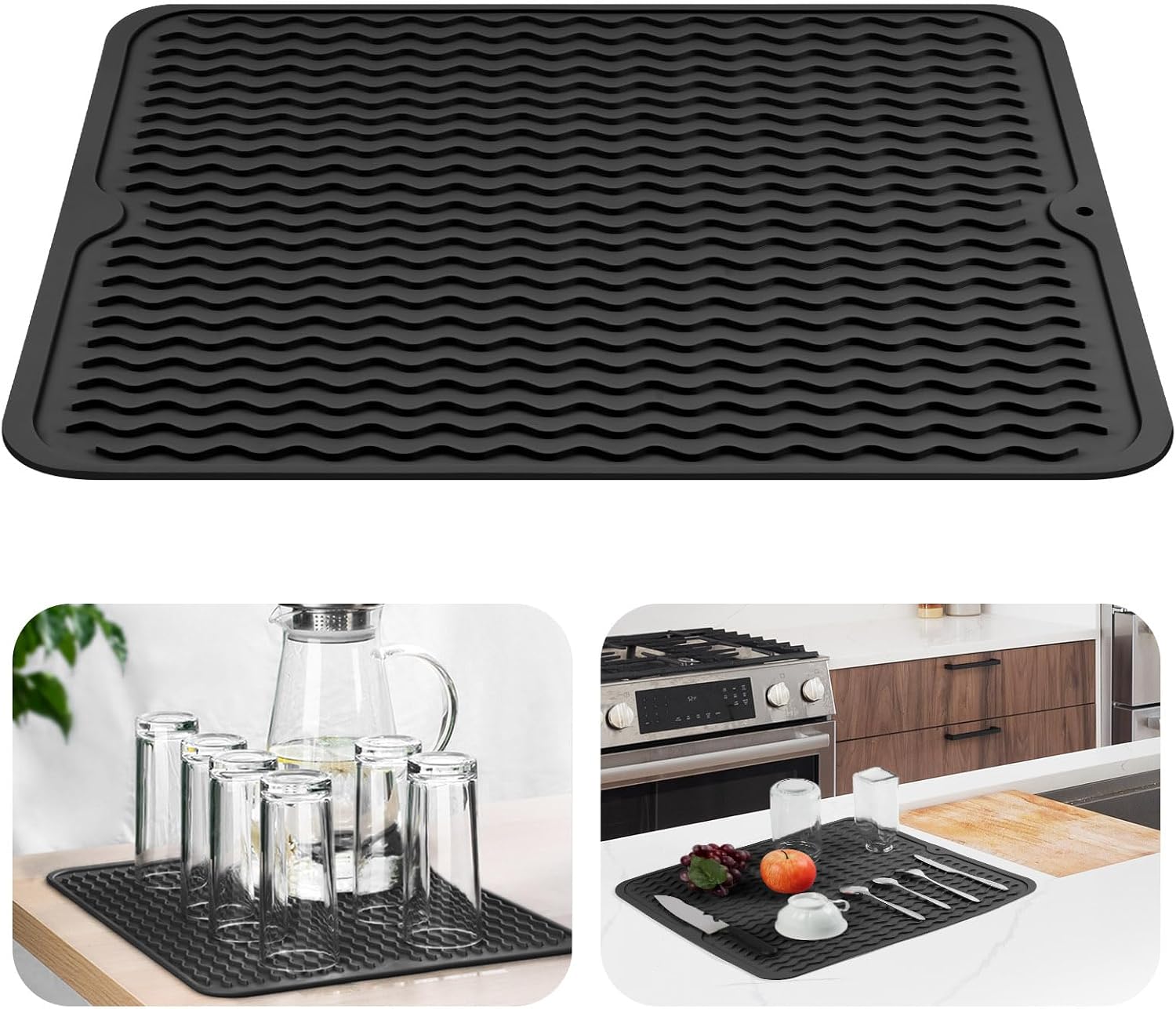Detalle de OSDUE Siliconen Afdruiprek Mat, 40 x 30 cm, zwart