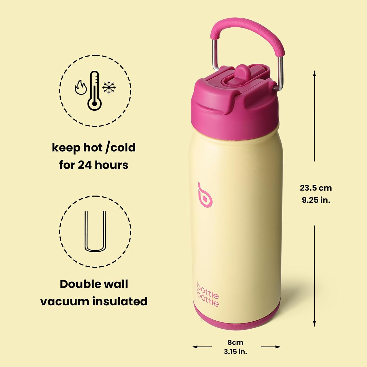 Thumbnail 4 de Bottle Bottle BOTTLE Stainless Steel Kids Water Bottle 16oz insulated with straw