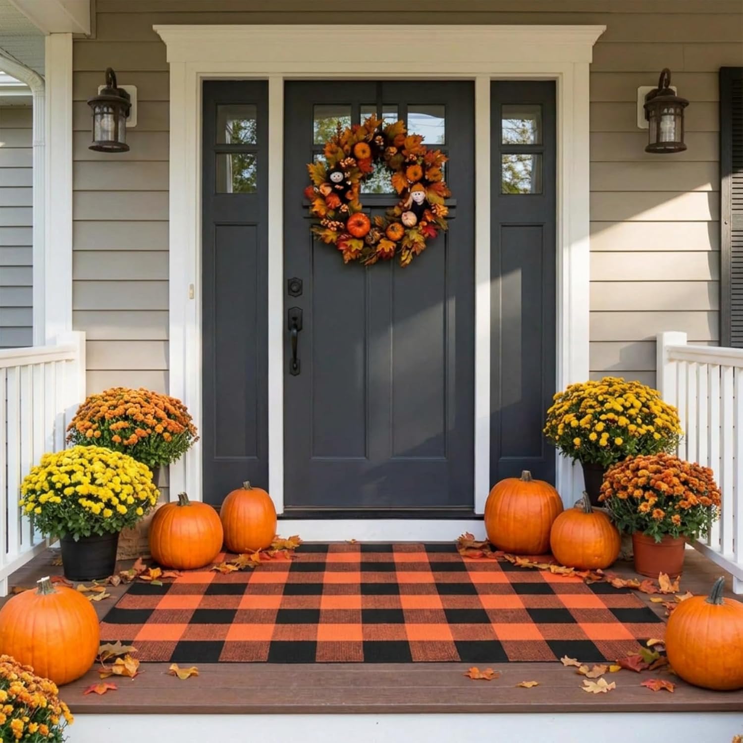 Detalle de SEEKSEE Rug-SKS 3' x 5' Cotton Buffalo Plaid Entryway Rug