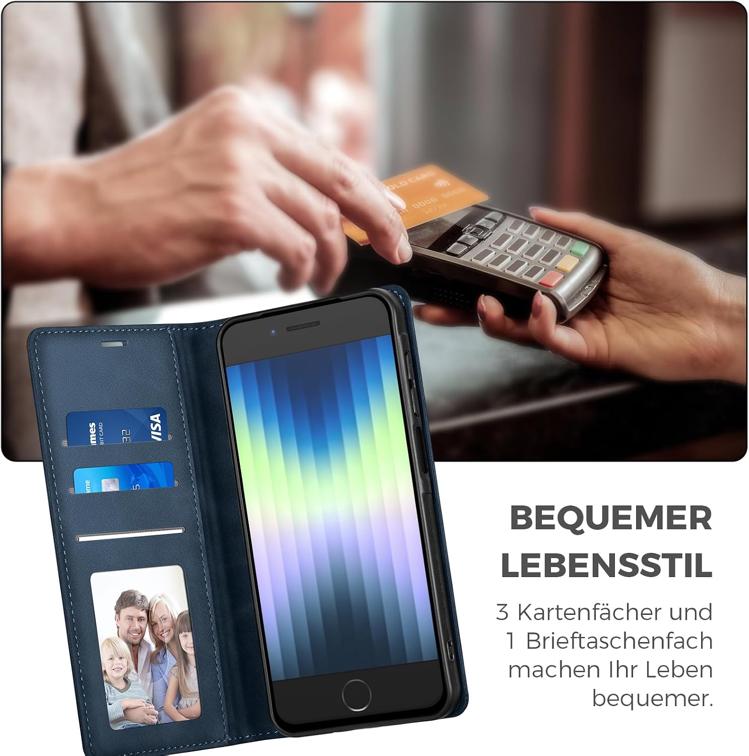 Thumbnail 3 de AIMOYU Flip Case für iPhone SE 2022/SE 2020/7/8