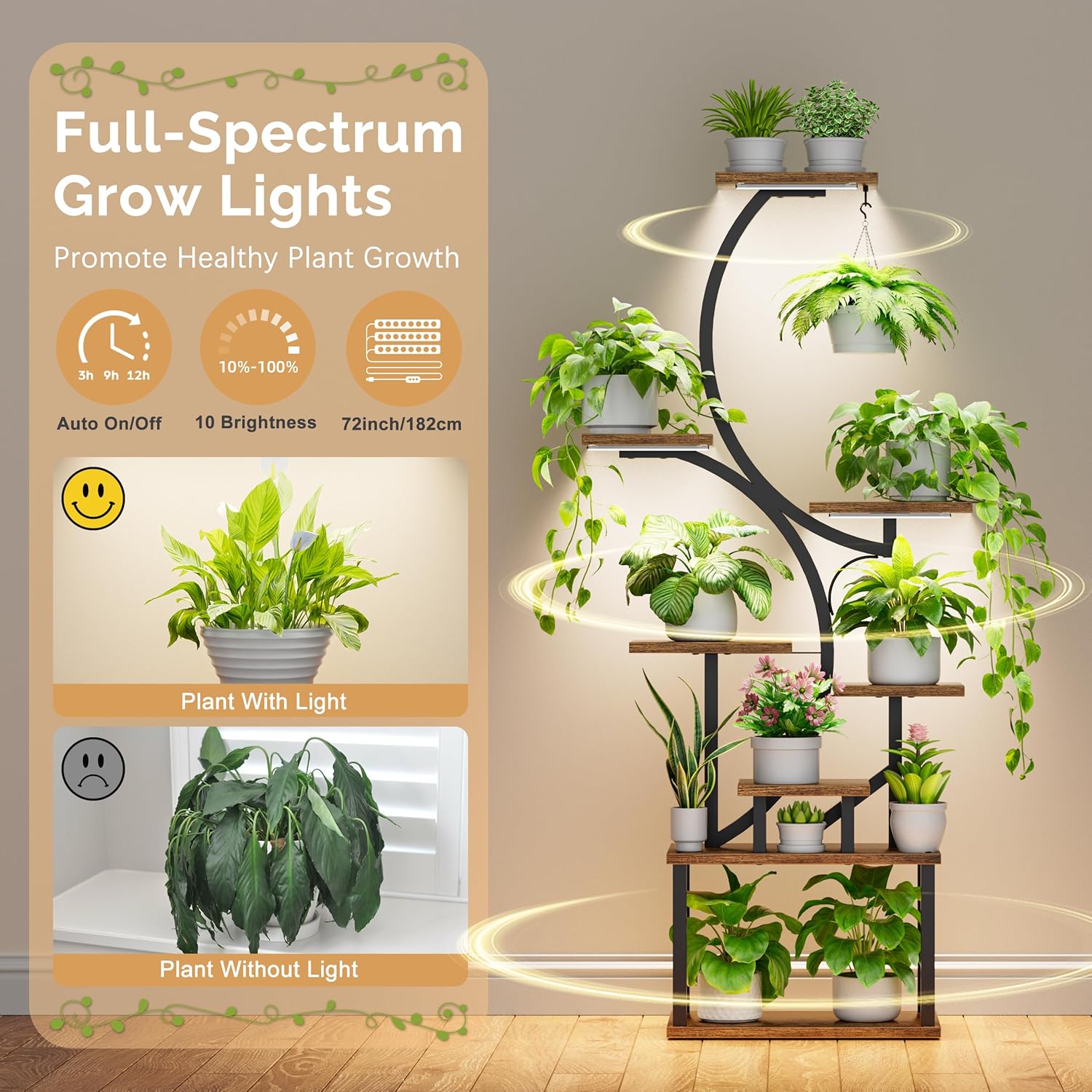 Thumbnail 2 de BACEKOLL 157cm 8‑Tier Plant Stand