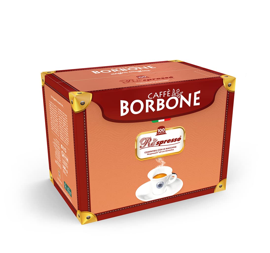 Detalle de Caffè Borbone Respresso Rote Kaffeemischung – 100 Kapseln, kompatibel mit Nespresso Haushalts-Espressomaschinen