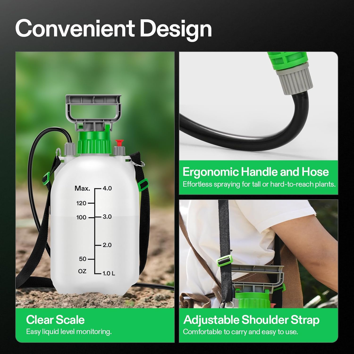 Thumbnail 6 de VIVOSUN Spruzzatore a pressione 4L con pompa e 3 ugelli