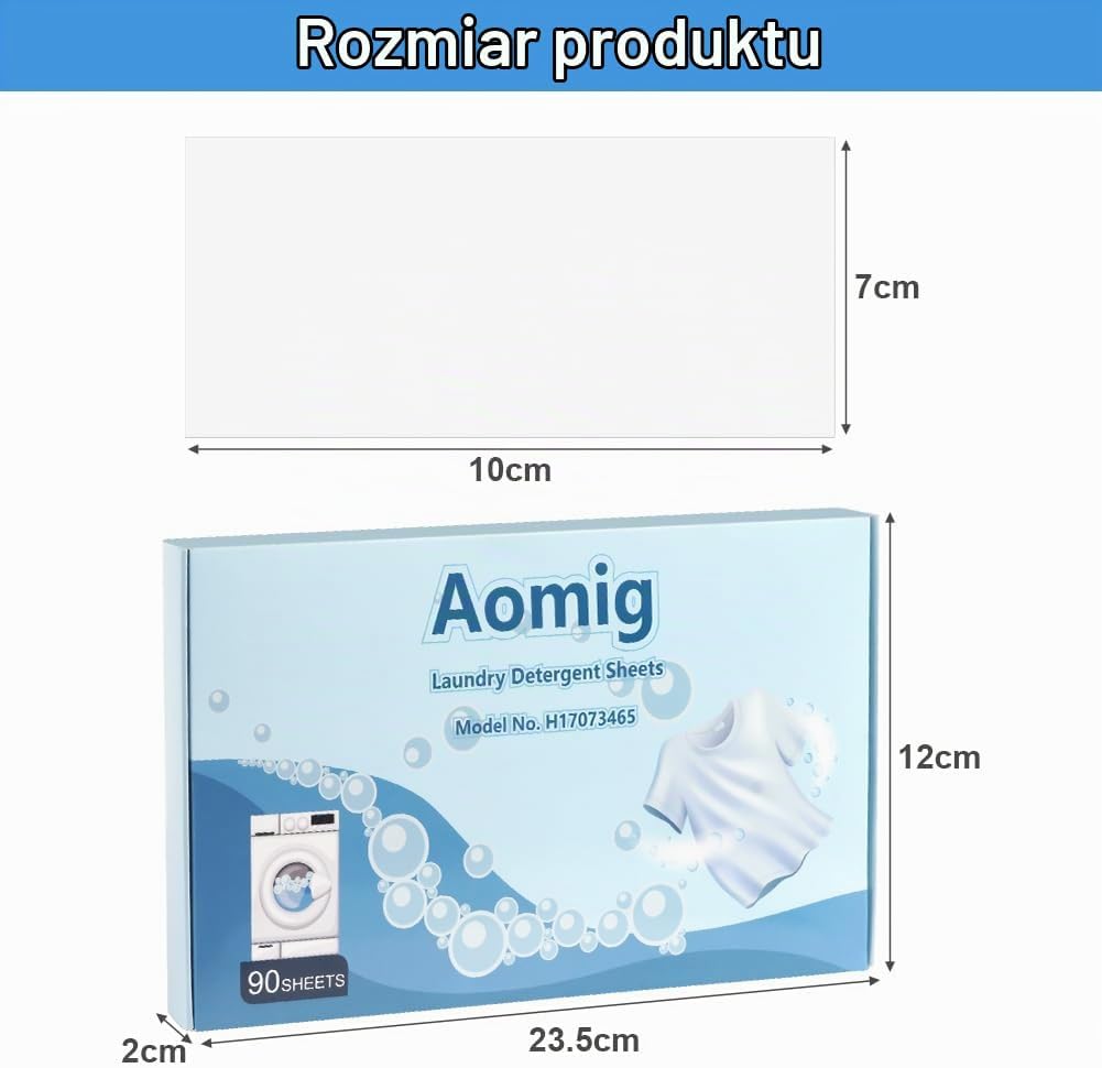 Detalle 2 de Aomig H17073465 – biodegradowalne arkusze do prania, 90 szt.