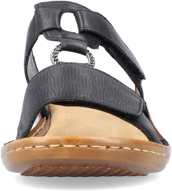 Thumbnail 6 de Rieker Damen Pantoletten 60885 – Keilabsatz-Slipper mit Klettverschluss, schmale Weite