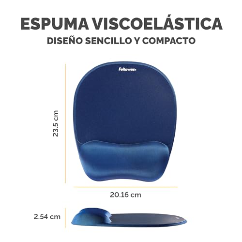 Detalle de Fellowes Alfombrilla para ratón con reposamuñecas Everyday: ergonómica, duradera y con base antideslizante