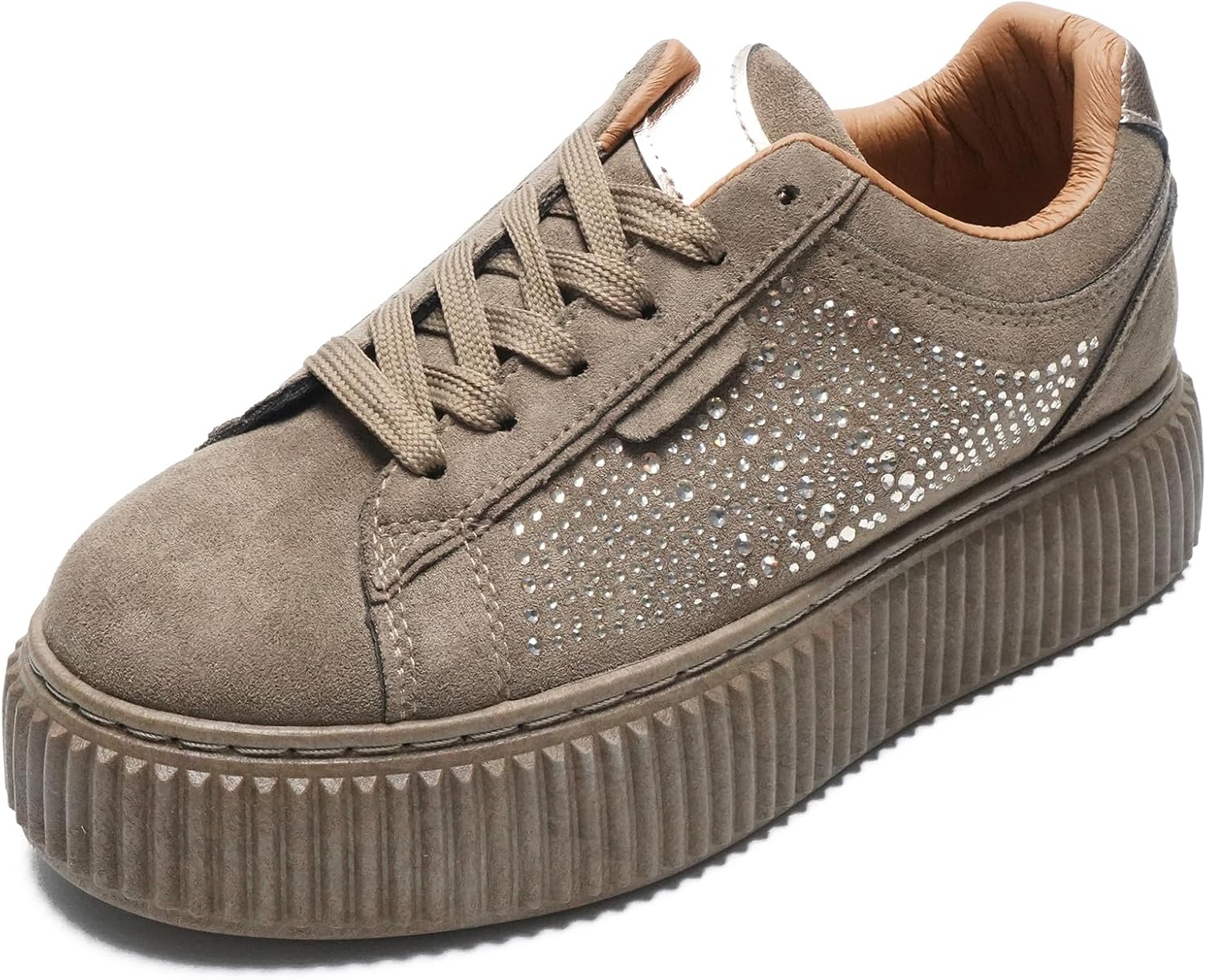 Thumbnail 6 de JOMIX plateausneakers voor dames met strass, pailletten en zool van 4 cm