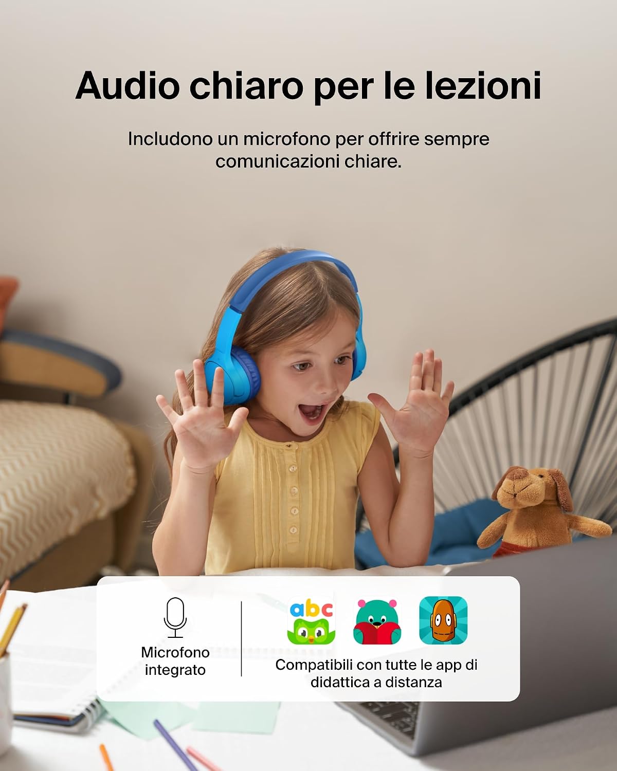 Thumbnail 5 de Belkin SoundForm Mini cuffie wireless per bambini 30 h