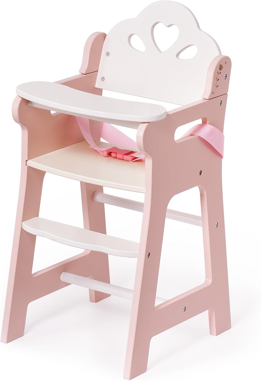 Thumbnail 2 de ROBOTIME Baby Puppen Hochstuhl aus Holz – Rosa, für Puppen bis 18 Zoll