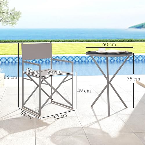 Thumbnail 6 de Outsunny Conjunto de Muebles de Jardín 3 Piezas con Sillas Plegables