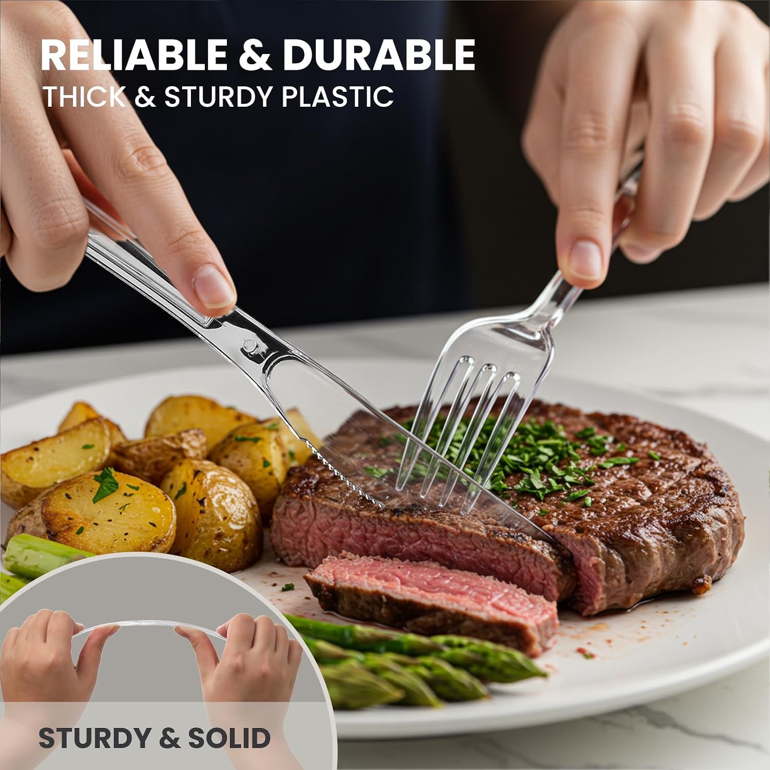 Thumbnail 2 de 400 Count Heavy Duty Plastic Silverware 🍴