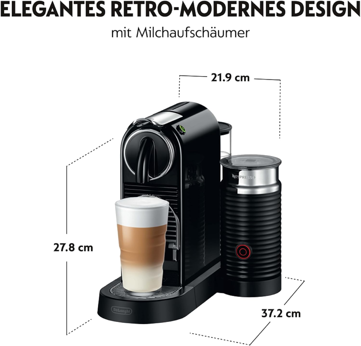 Thumbnail 1 de Nespresso De'Longhi EN267.BAE Citiz – Kaffeemaschine mit Milchaufschäumer (Schwarz)