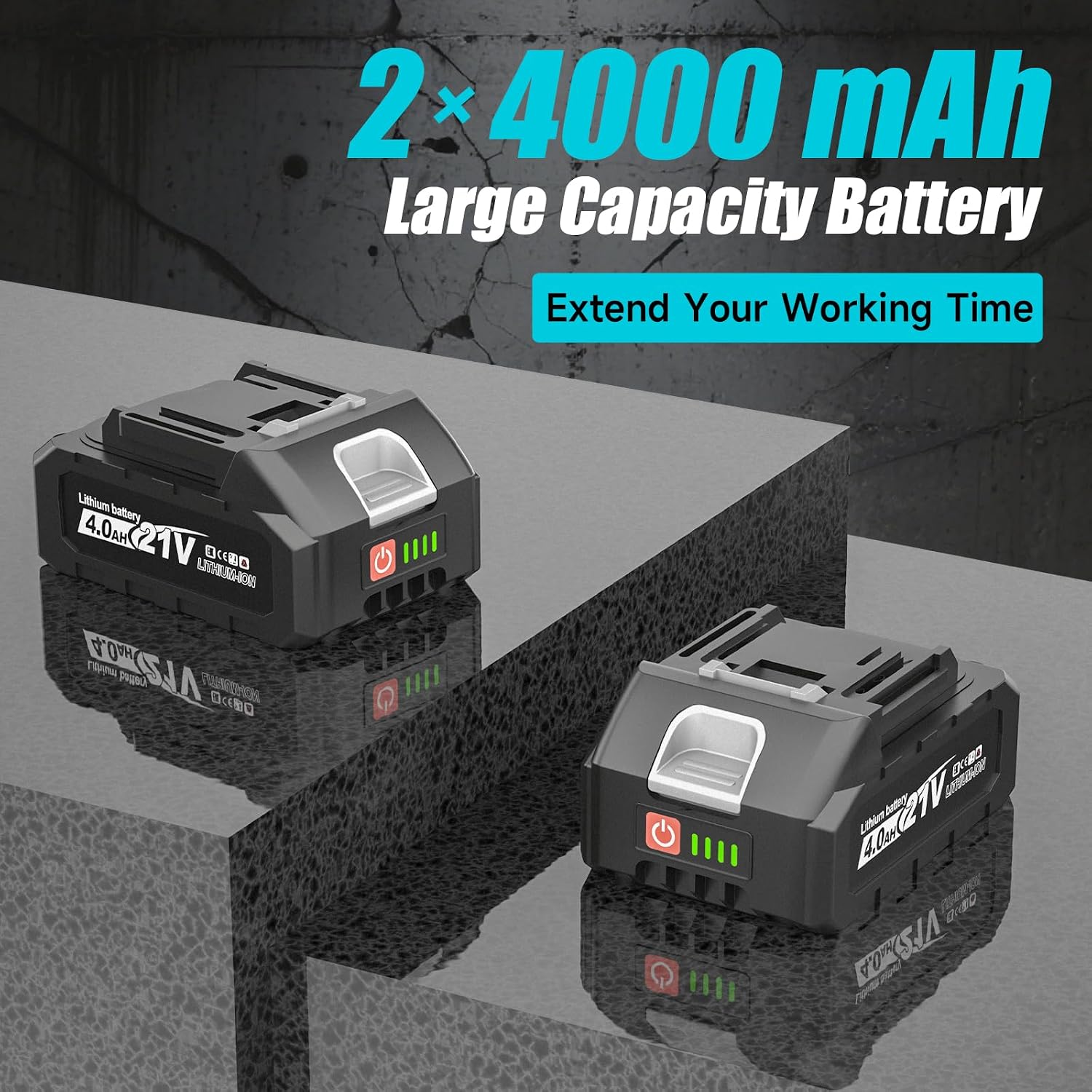 Thumbnail 2 de Blayram 1200 Nm Akku-Schlagschrauber – kompatibel mit Makita 18V, 2x 4,0Ah, 5 Stecknüsse, Koffer