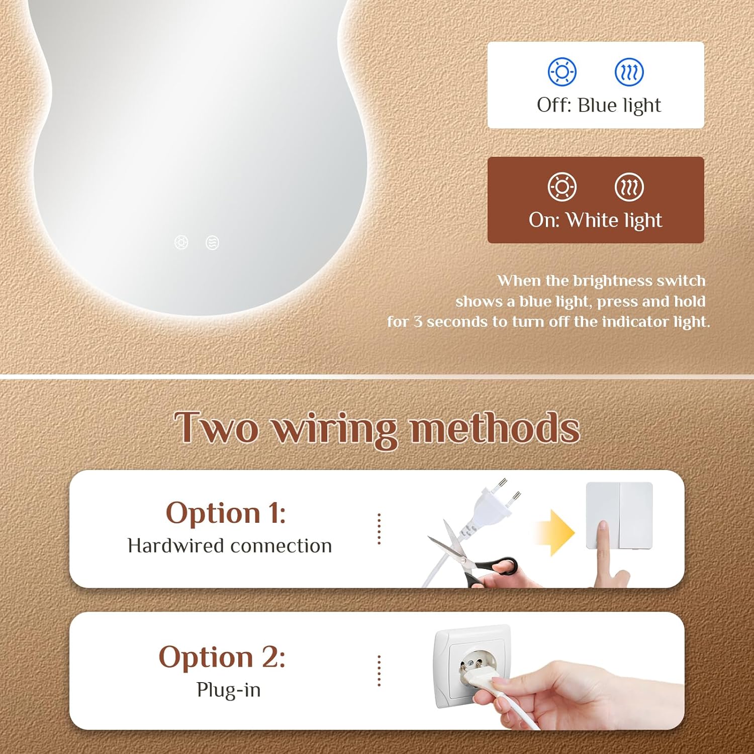 Thumbnail 6 de Clevich Miroir de salle de bain LED 90 x 60 cm à éclairage asymétrique et 3 températures de couleur