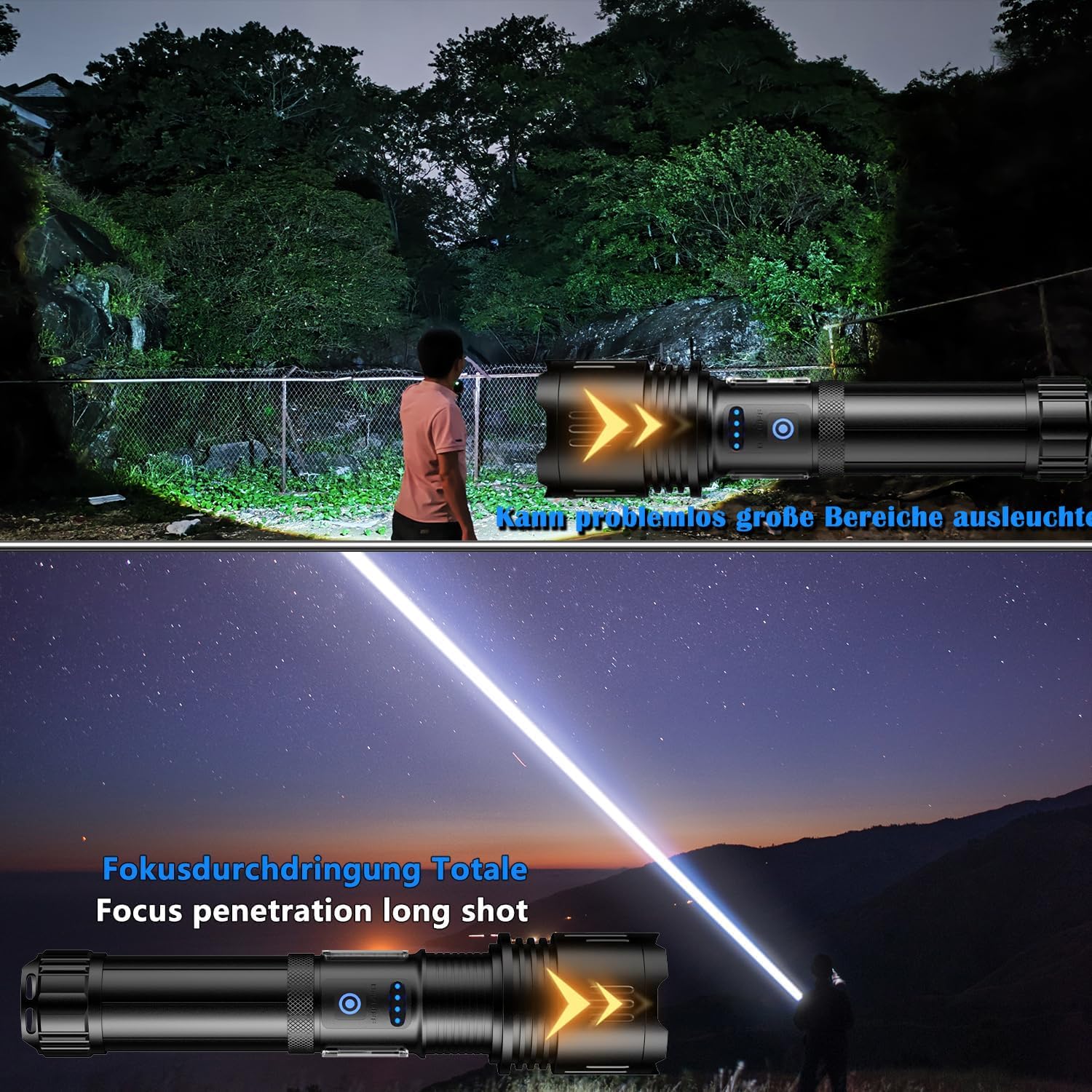 Detalle de ASORT ASORT LED Taschenlampe 30000 lm