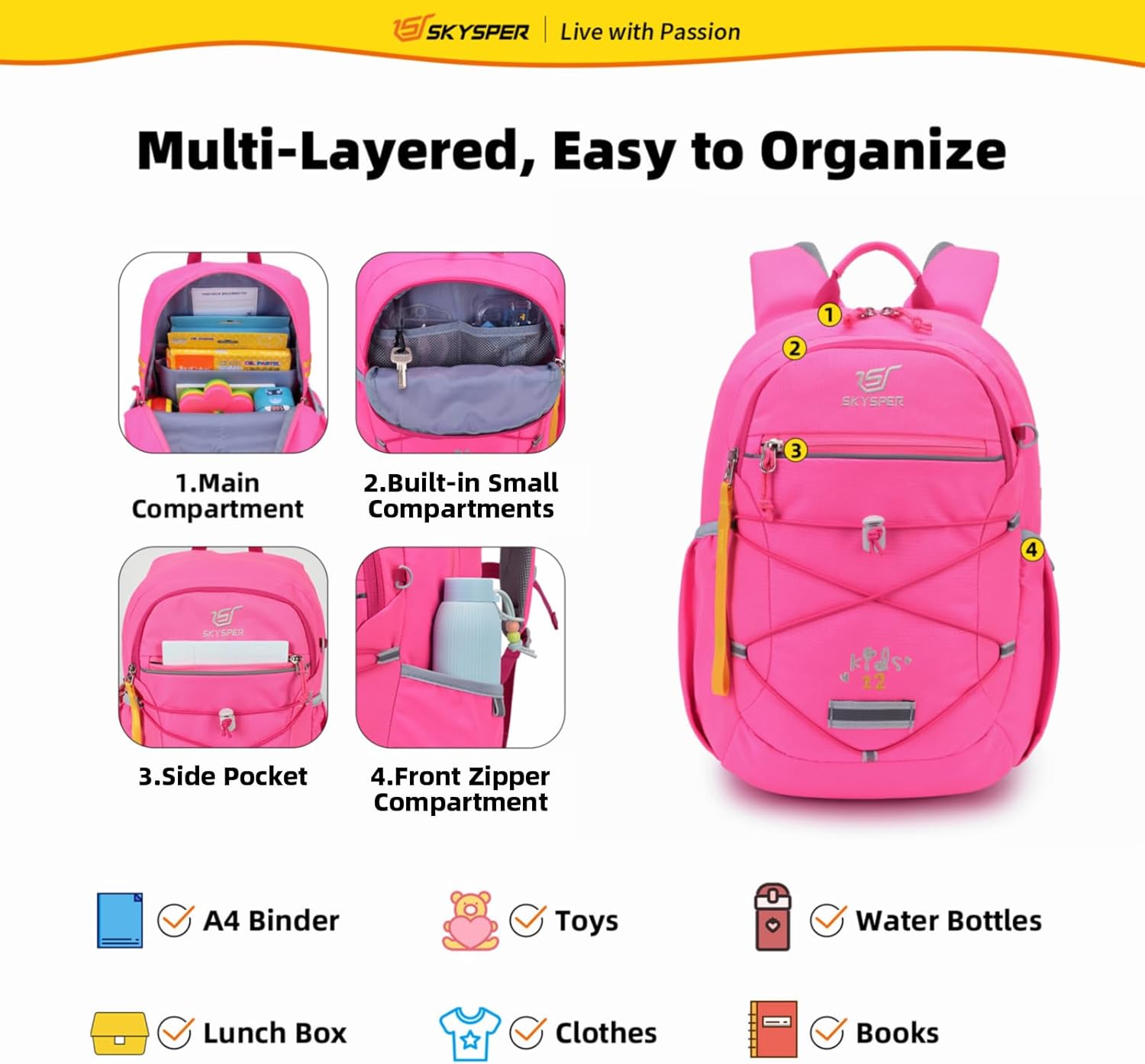 Detalle 2 de SKYSPER Kinderrucksack Wandern 600D