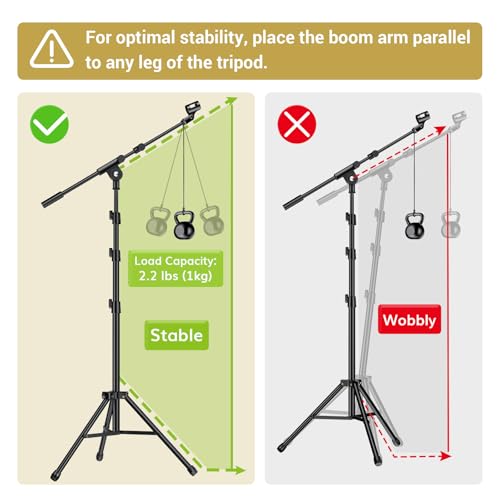 Thumbnail 7 de TONOR T35 Microphone Stand with Tablet Holder: Heavy-Duty Tripod Floor Stand