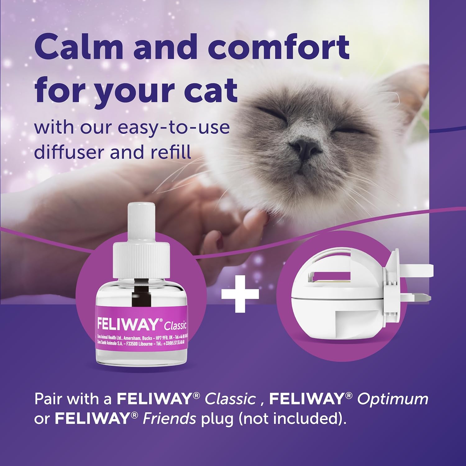 Detalle de FELIWAY Classic 30 Day Cat Calming Odourless Refill (48ml) for Pheromone Diffuser
