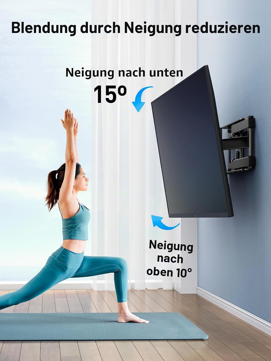 Detalle 1 de PERLESMITH TV Wandhalterung 26–60" für Fernseher bis 40 kg