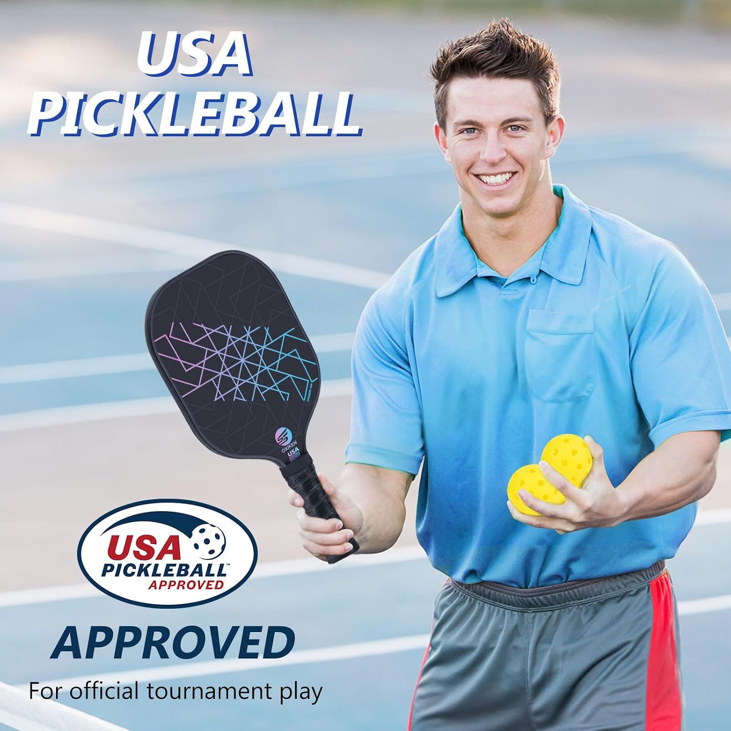 Detalle de OXIKEN Pickleball Paddle Set, Carbon Fibre