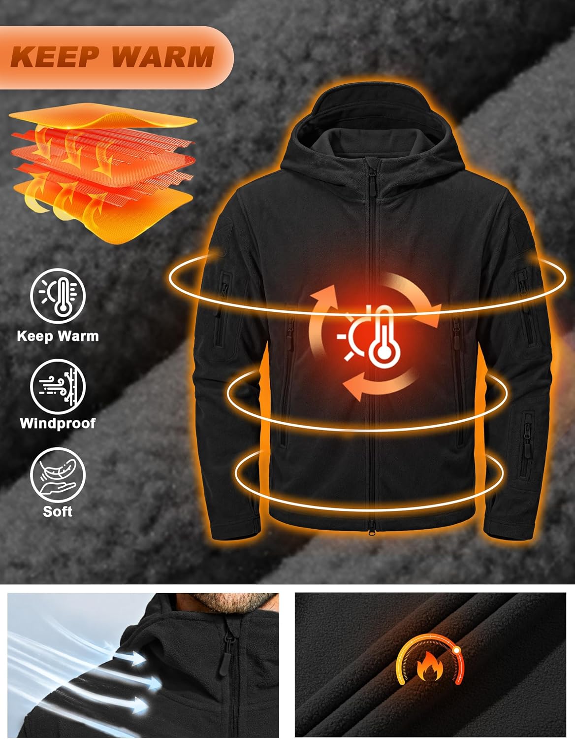 Thumbnail 4 de CRYSULLY Tactical Fleece Jacket 7 pockets