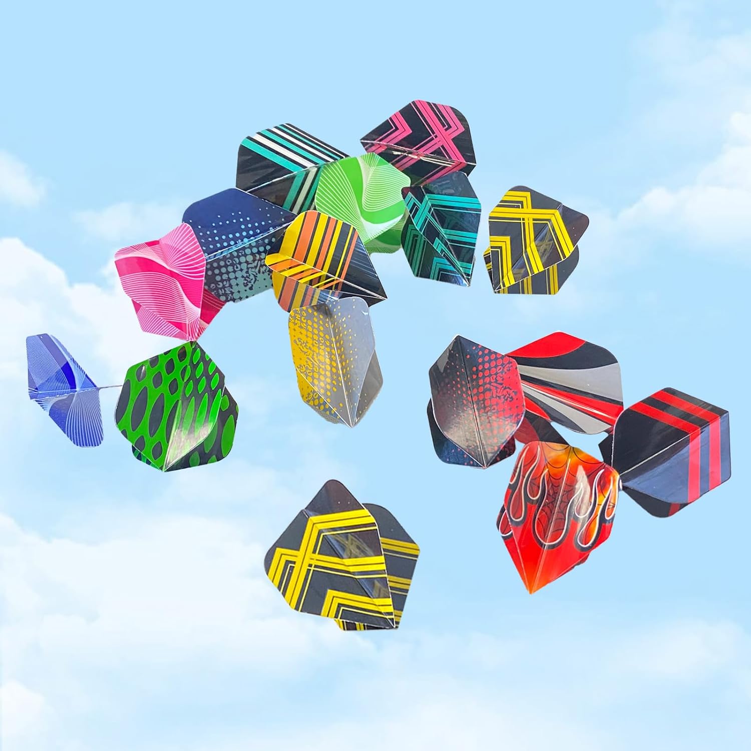 Detalle de WanderGo 120 Pcs Standard Dart Flights in PET – Durable Replacement Tails for Steel & Soft Tip Darts