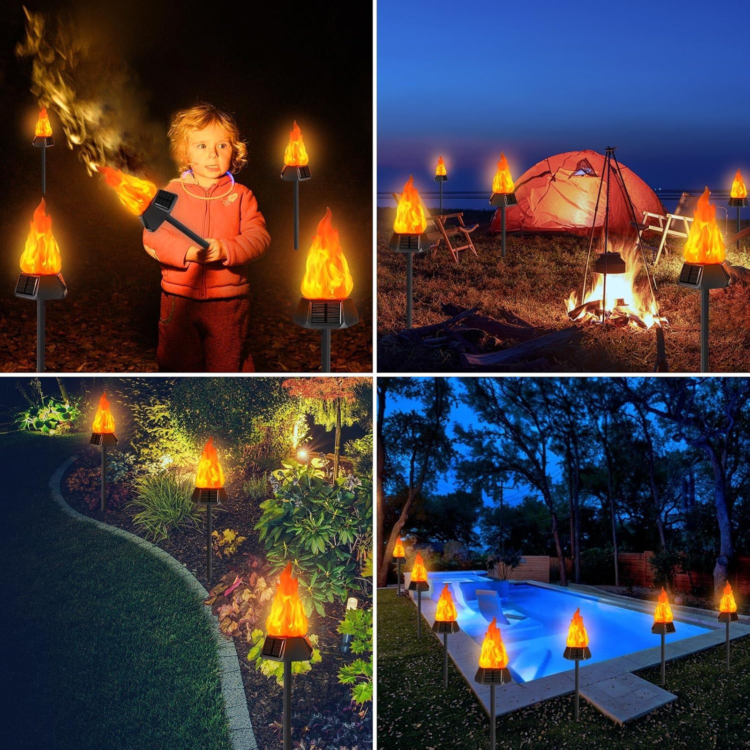 Detalle 2 de Toodour Solar Torch Lights 4-Pack